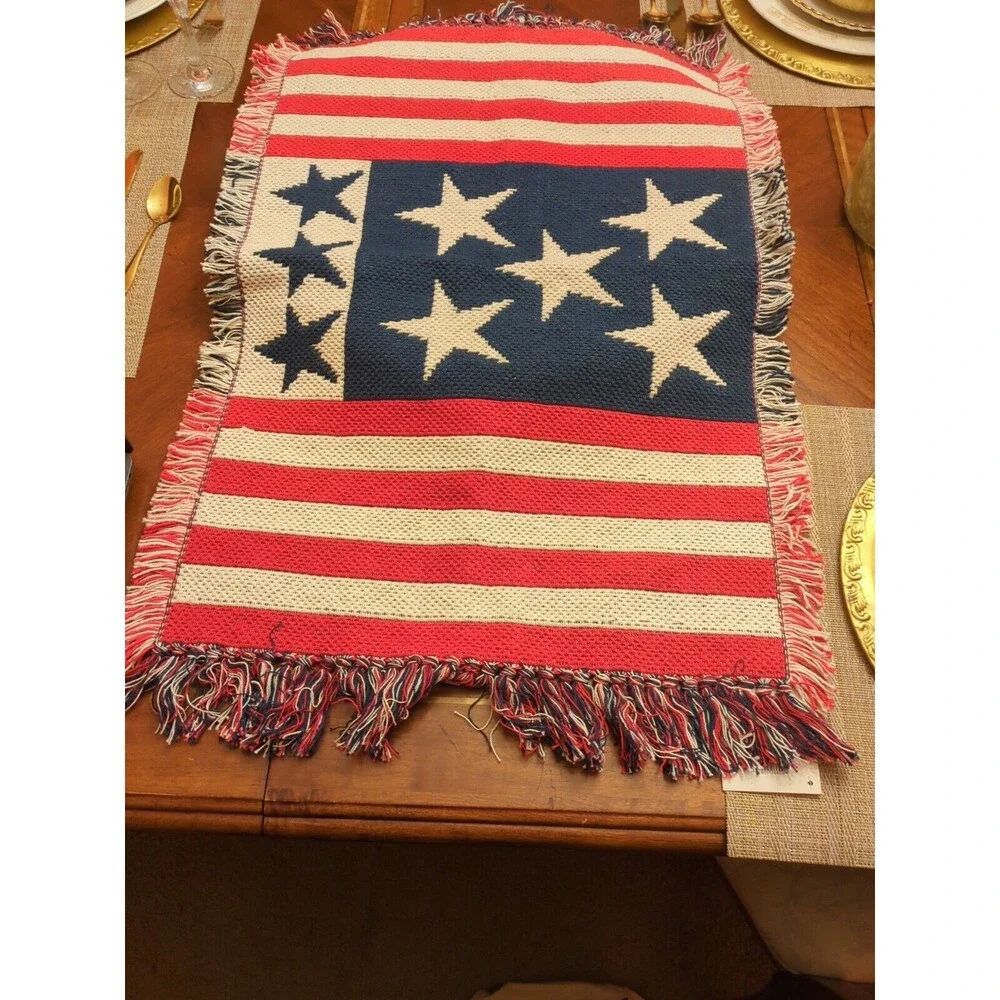 American Flag Jacquard USA PRINT Partriotic Rug 19